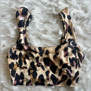 Missguided Leopard Ruffled Top